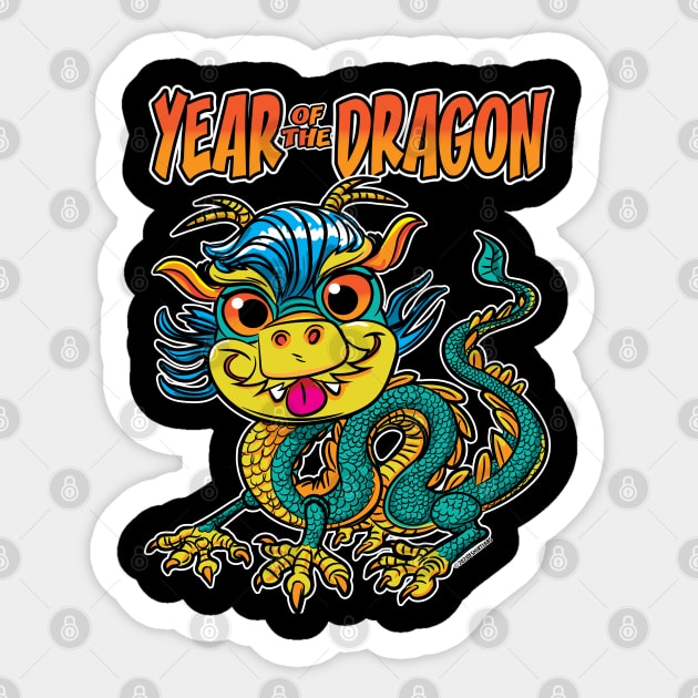Cute Chinese Dragon Year of the Dragon Sticker by eShirtLabs